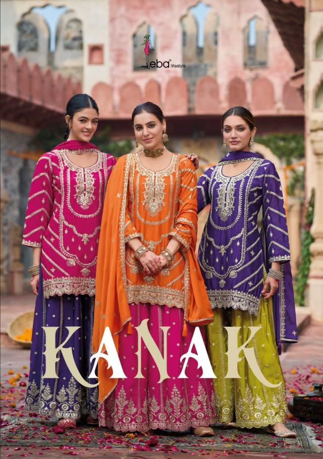 Eba Lifestyle Kanak Pure Chinon Embroidery Work Fancy Partywear Suit