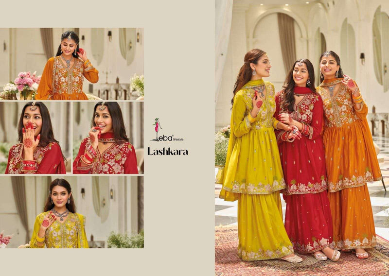 Eba Lifestyle Lashkara Heavy Designer Chinon Embroidered Work Salwar Suit