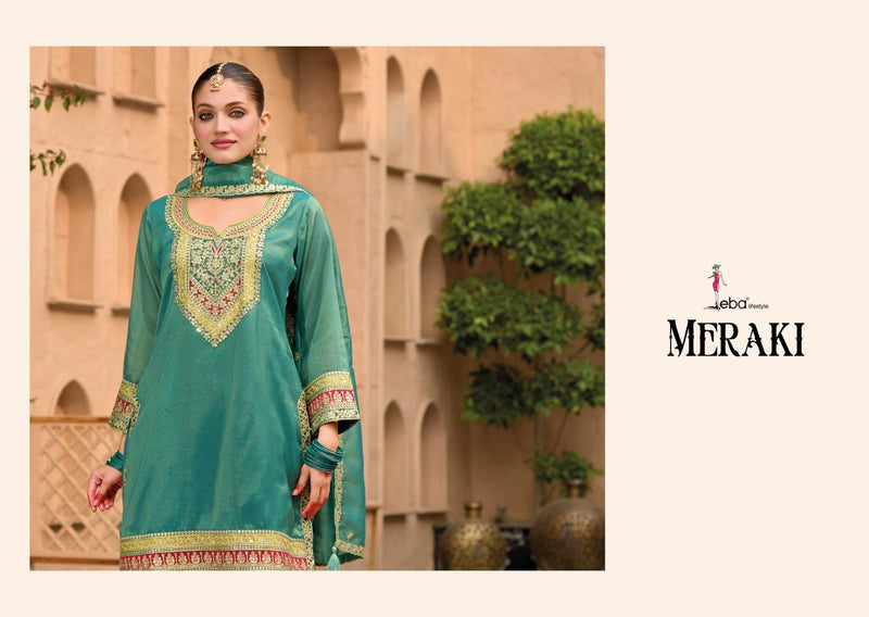 Eba Lifestyle Meraki Simar Embroidery Work Designer Wear Suit