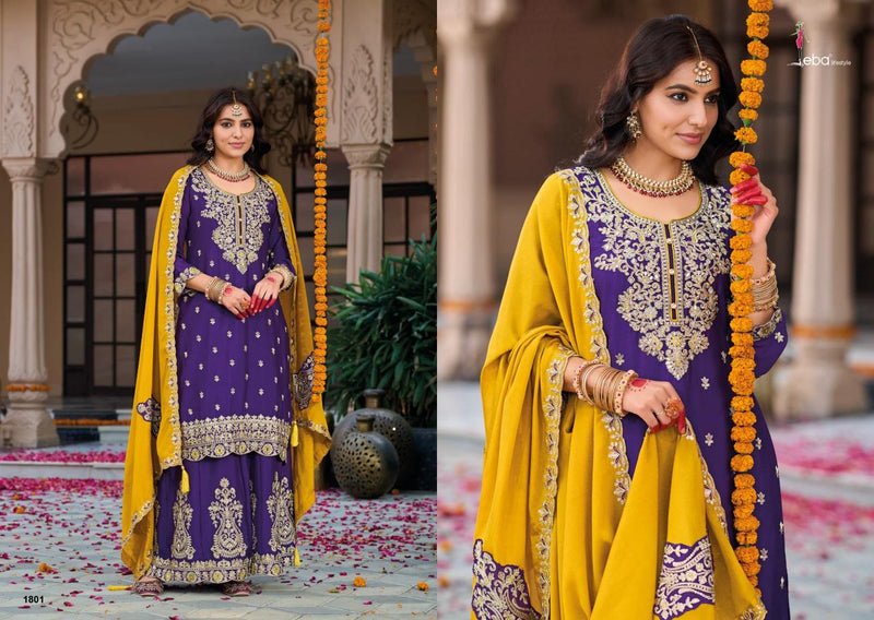 Eba Lifestyle Nikhar Pure Chinon Embroidery Work Fancy Wear Salwar Suit