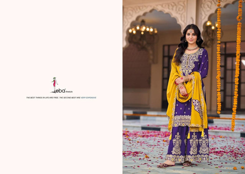 Eba Lifestyle Nikhar Pure Chinon Embroidery Work Fancy Wear Salwar Suit