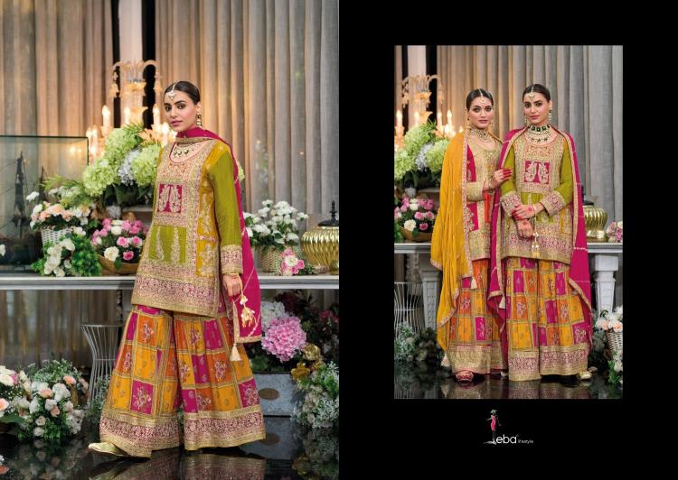 Eba Lifestyle Rang Heavy Chinon Embroidery Work Designer Wear Salwar Suit