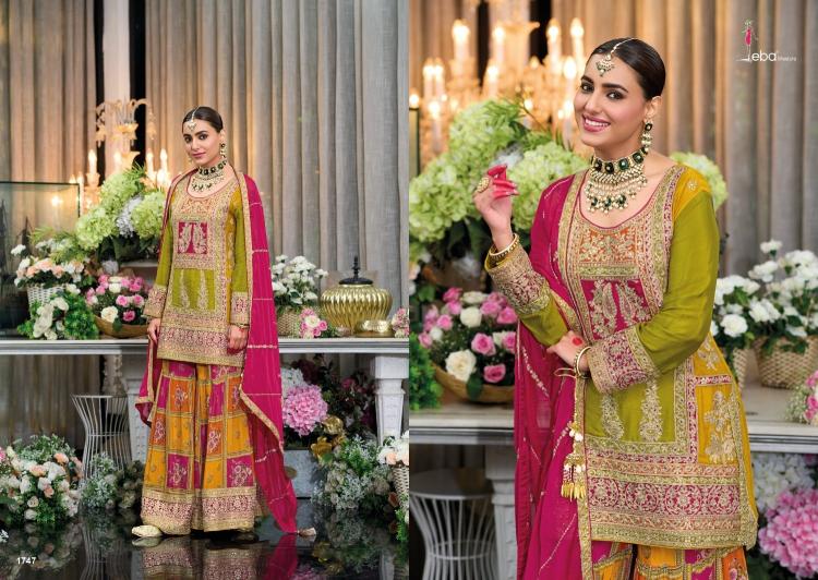 Eba Lifestyle Rang Heavy Chinon Embroidery Work Designer Wear Salwar Suit