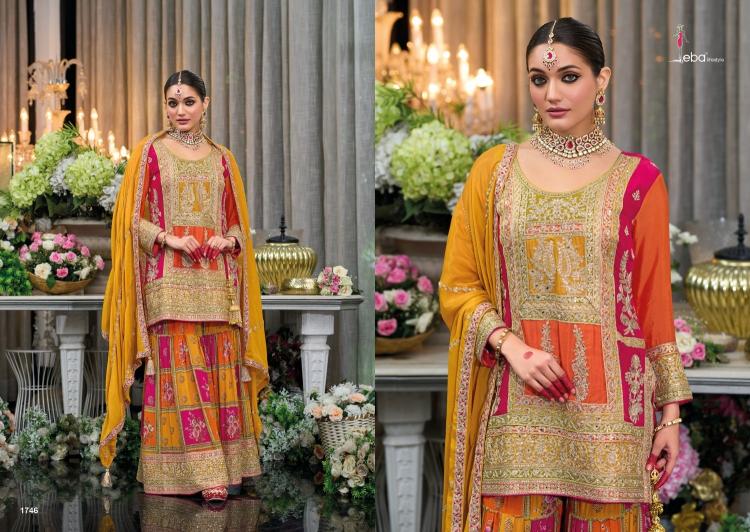 Eba Lifestyle Rang Heavy Chinon Embroidery Work Designer Wear Salwar Suit