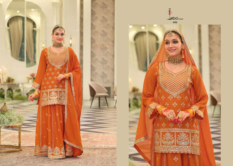 Eba Lifestyle Rangoli Heavy Chinon Embroidered Work Kurti