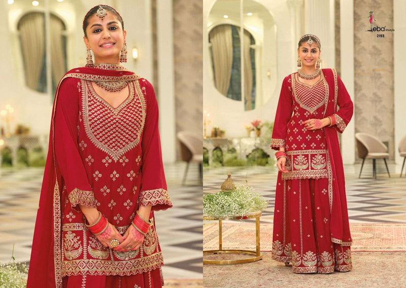 Eba Lifestyle Rangoli Heavy Chinon Embroidered Work Kurti