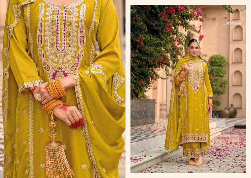 Eba Lifestyle Sahaj Pure Heavy Chinon Embroidered Work Fancy Partywear Suit