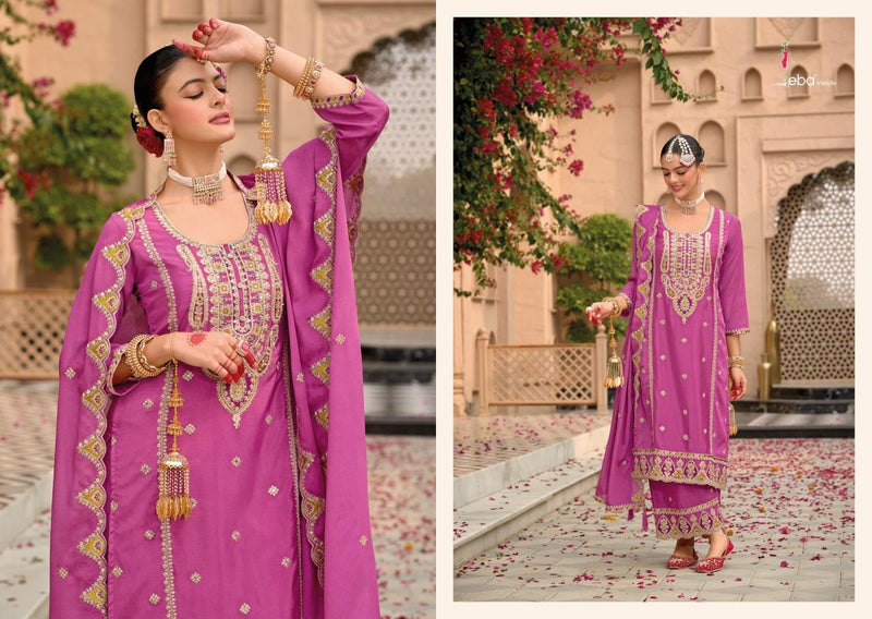 Eba Lifestyle Sahaj Pure Heavy Chinon Embroidered Work Fancy Partywear Suit