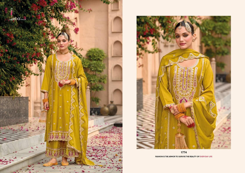 Eba Lifestyle Sahaj Pure Heavy Chinon Embroidered Work Fancy Partywear Suit