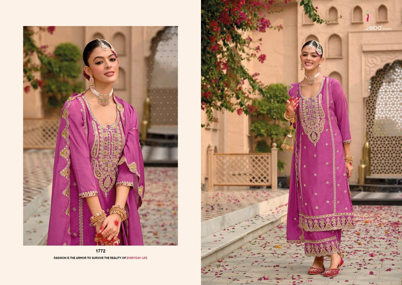 Eba Lifestyle Sahaj Pure Heavy Chinon Embroidered Work Fancy Partywear Suit