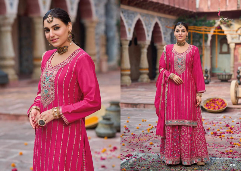 Eba Lifestyle Sahenaaz Pure Heavy Chinon Embroidered Work Fancy Partywear Suit