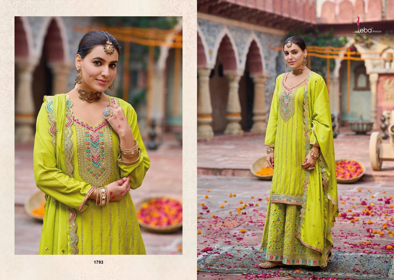 Eba Lifestyle Sahenaaz Pure Heavy Chinon Embroidered Work Fancy Partywear Suit