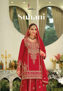 Eba Lifestyle Suhani Fancy Chinon Embroidered Work Designer Sharara Suit