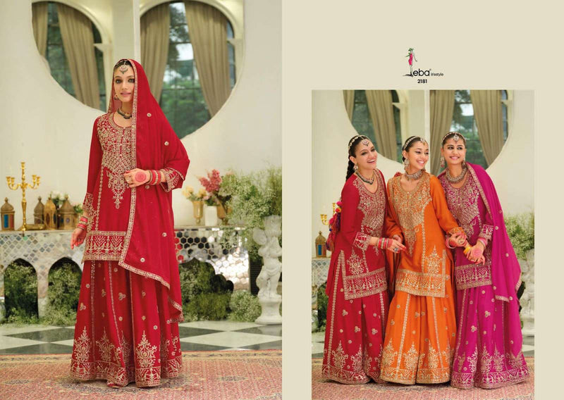 Eba Lifestyle Suhani Fancy Chinon Embroidered Work Designer Sharara Suit