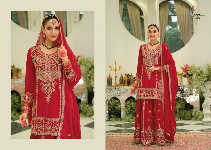 Eba Lifestyle Suhani Fancy Chinon Embroidered Work Designer Sharara Suit