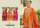 Eba Lifestyle Suhani Fancy Chinon Embroidered Work Designer Sharara Suit