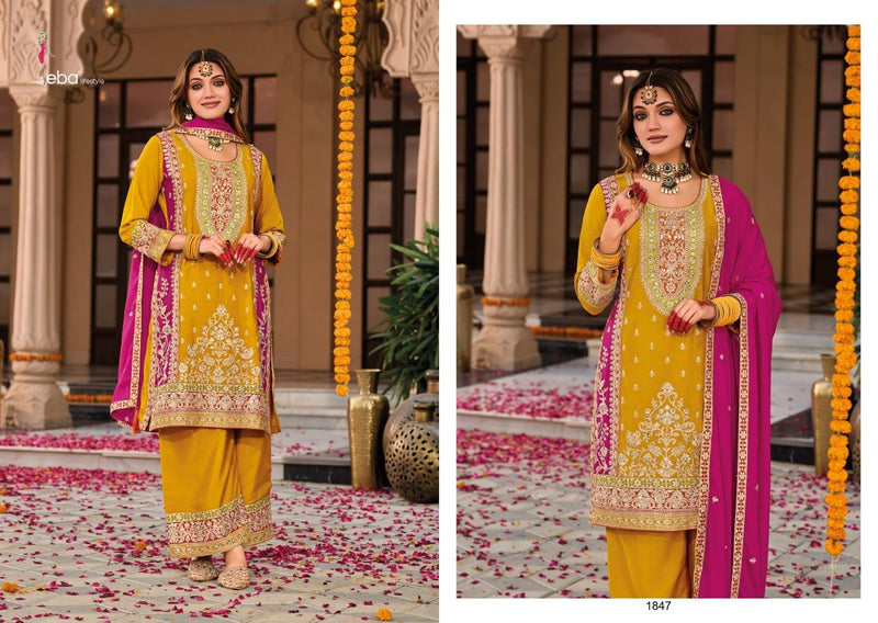 Eba Lifestyle Swara Vol 2 Heavy Chinon Embroidered Work Designer Suit