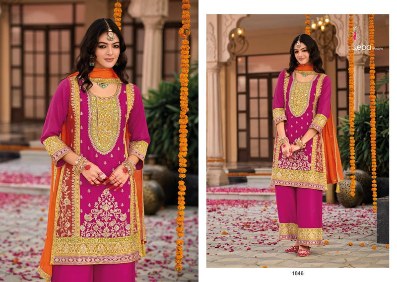 Eba Lifestyle Swara Vol 2 Heavy Chinon Embroidered Work Designer Suit