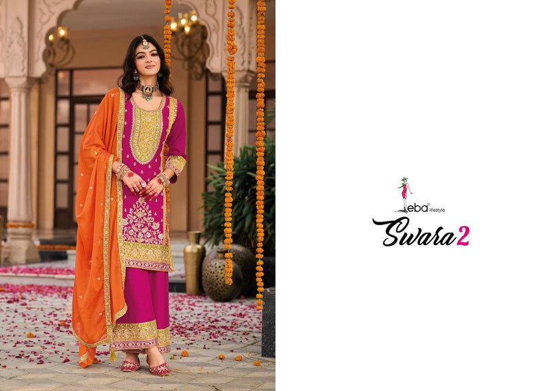 Eba Lifestyle Swara Vol 2 Heavy Chinon Embroidered Work Designer Suit