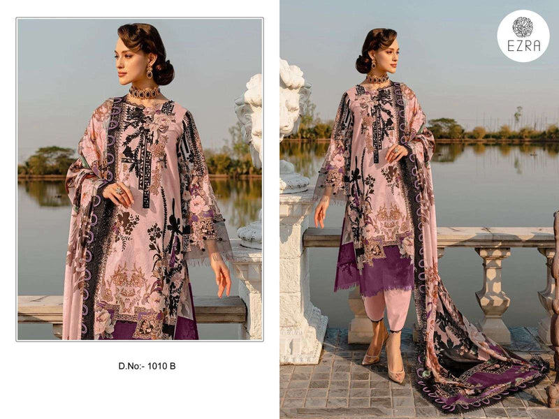 Ezra 1010 Pure Cotton Heavy Embroidery Work Pakistani Salwar Suit