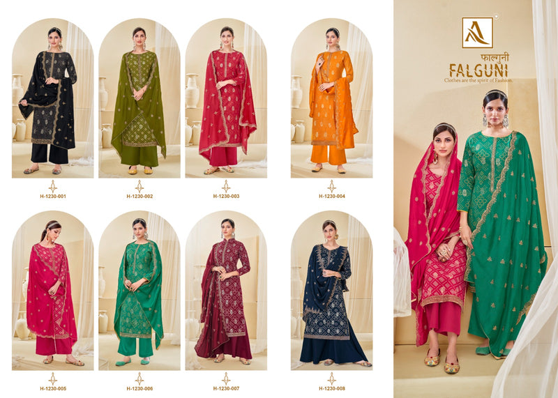 Alok Suits Falguni Rayon Foil & Bandhani Print With Fancy Embroidery Work Suits