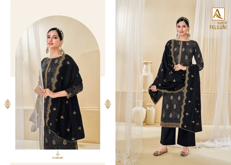 Alok Suits Falguni Rayon Foil & Bandhani Print With Fancy Embroidery Work Suits