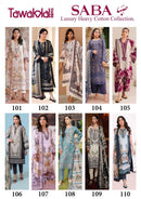 Tawakkal Saba Luxury Lawn Cotton Collection Printed Karachi Salwar Kameez