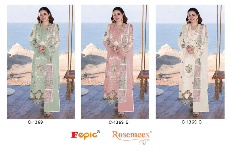 Fepic Rosemeen C 1369  Cotton Embroidered Pakistani Designer Heavy Embroidery Salwar Kameez