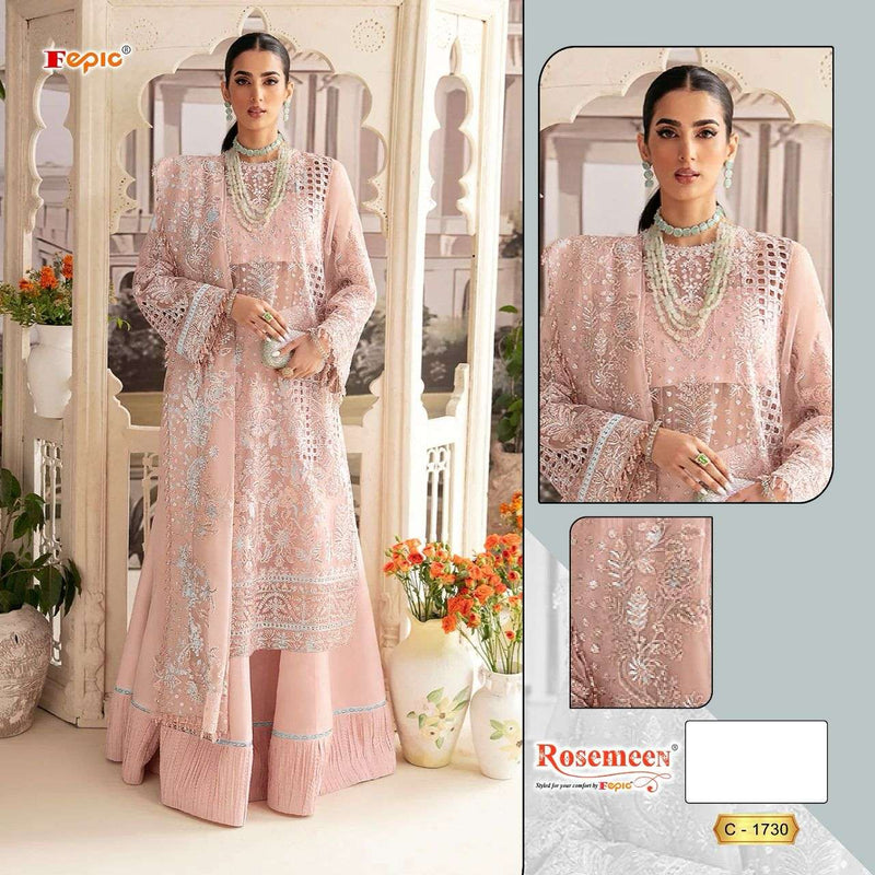 Fepic Rosemeen C 1730 Organza Embroidered With Heavy Pearl Works Designer Salwar Kameez