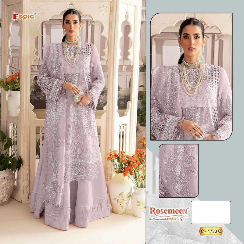 Fepic Rosemeen C 1730 Organza Embroidered With Heavy Pearl Works Designer Salwar Kameez