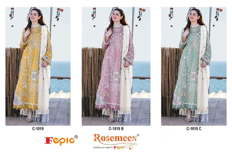 Fepic Rosemeen C 1819 Rayon Embroidered Pakistani Salwar Suit