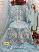 Fepic Rosemeen C 1985 Organza Embroidered Handwork Pakistani Suit