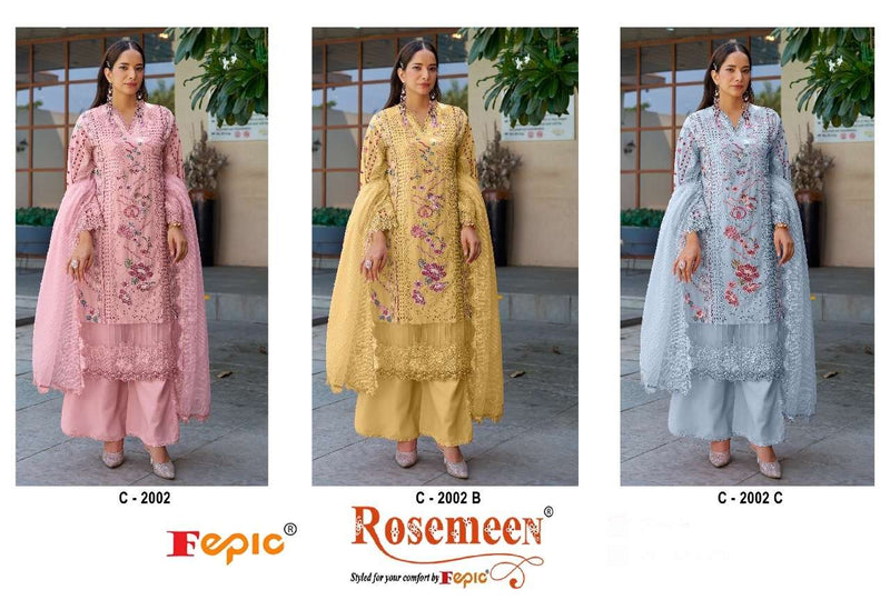 Fepic Rosemeen C 2002 Cambric Embroidered Pakistani Suit