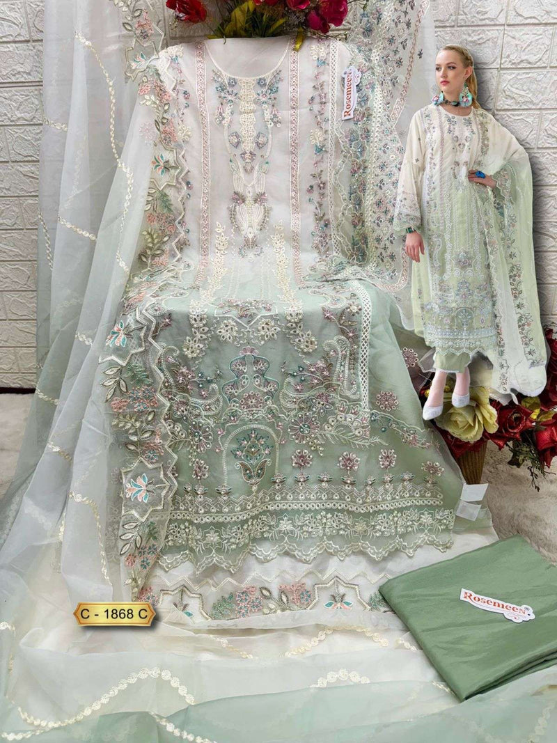 Fepic Suit C 1868 Organza Embroidered Handwork Designer Salwar Suit