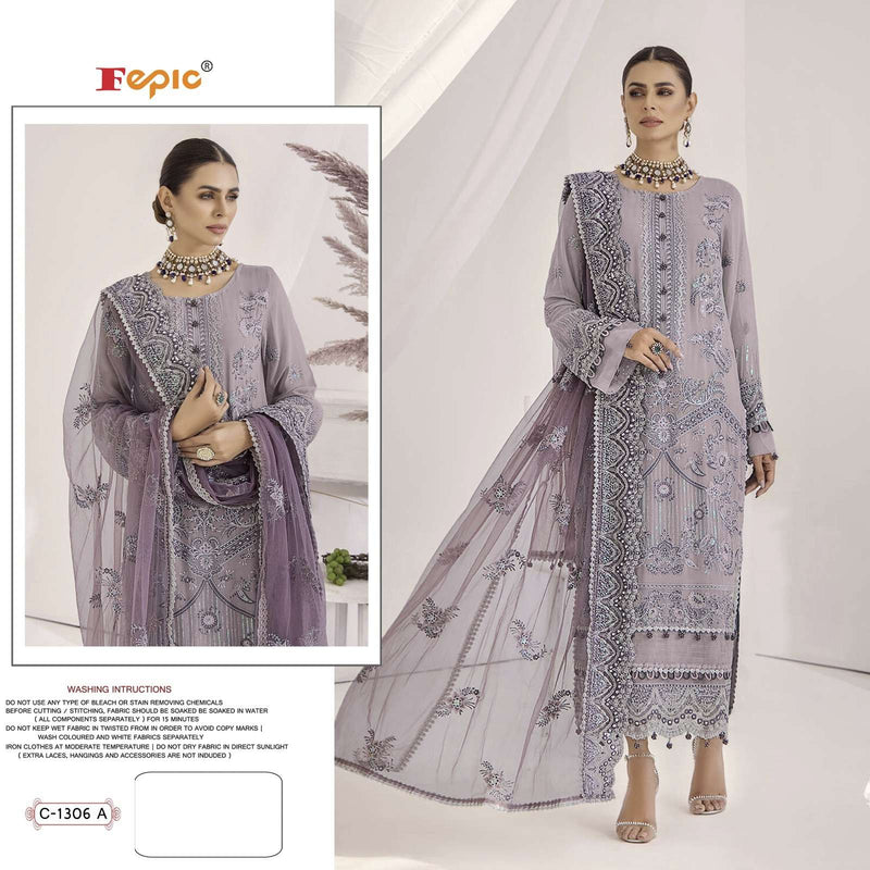 Fepic Suit Rosemeen C 1306 Georgette Embroidered Handwork Pakistani Suit