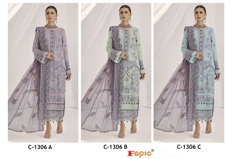 Fepic Suit Rosemeen C 1306 Georgette Embroidered Handwork Pakistani Suit