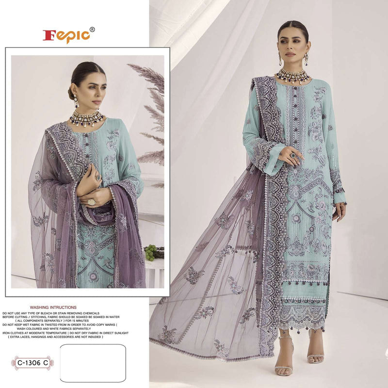 Fepic Suit Rosemeen C 1306 Georgette Embroidered Handwork Pakistani Suit