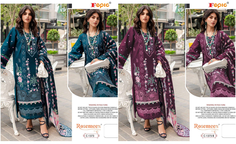 Fepic Suits C 1373 Heavy Rayon Embroidered Pakistani Suit