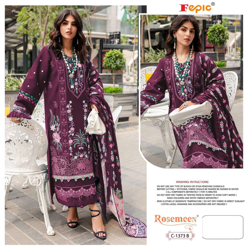 Fepic Suits C 1373 Heavy Rayon Embroidered Pakistani Suit