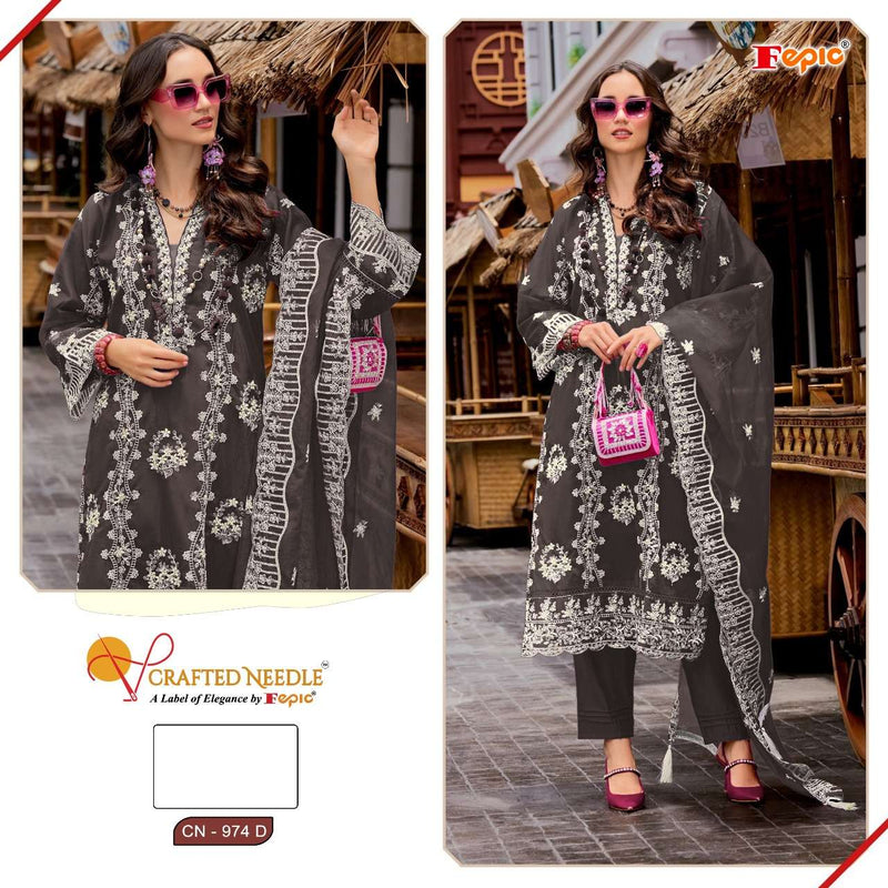 Fepic Suits Crafted Needle Cn 974 Organza Embroidered Pret Kurti