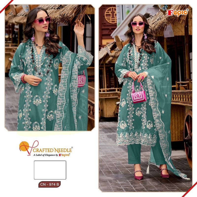 Fepic Suits Crafted Needle Cn 974 Organza Embroidered Pret Kurti