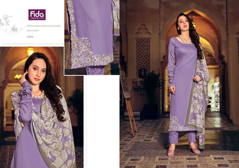 Fida Virika Satin Cotton  Solid With Elegant Thread Embroidery Work Salwar Suit