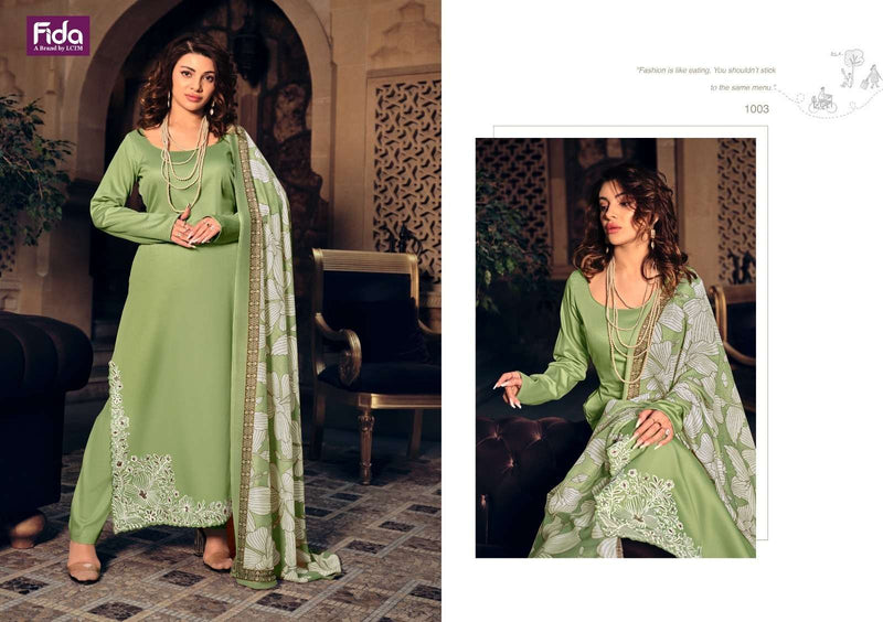 Fida Virika Satin Cotton  Solid With Elegant Thread Embroidery Work Salwar Suit