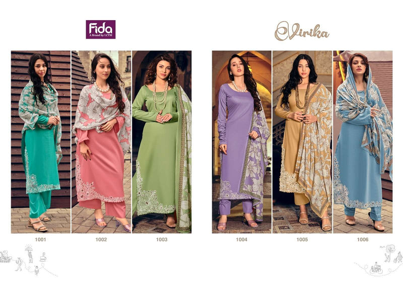 Fida Virika Satin Cotton  Solid With Elegant Thread Embroidery Work Salwar Suit