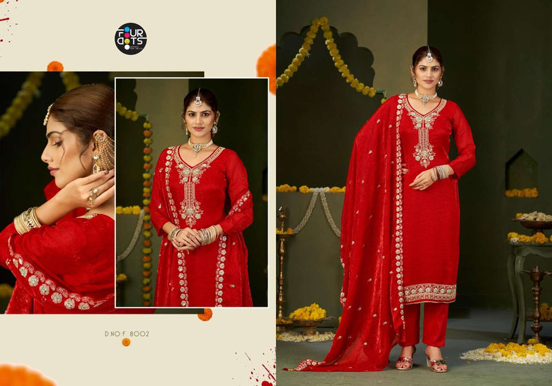 Fourdots Quinn Jacquard Slef Embroidered Khatli Handwork Salwar Kameez