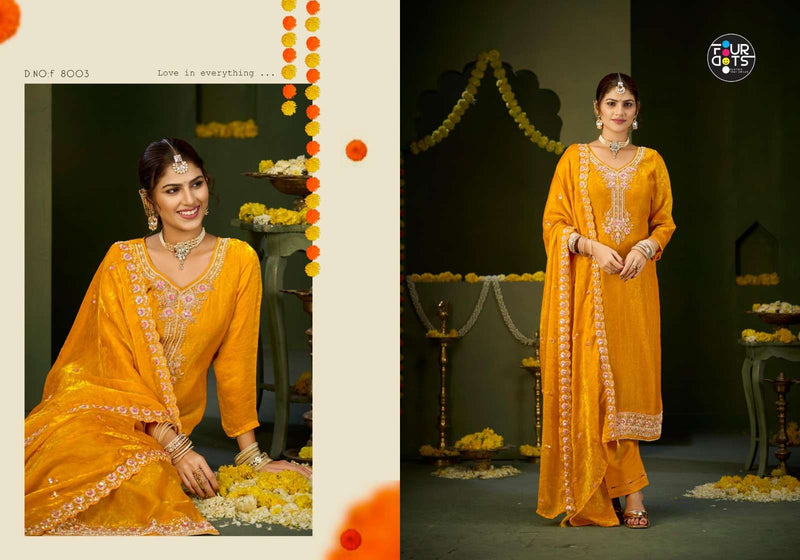 Fourdots Quinn Jacquard Slef Embroidered Khatli Handwork Salwar Kameez