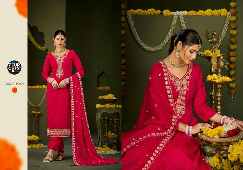 Fourdots Quinn Jacquard Slef Embroidered Khatli Handwork Salwar Kameez