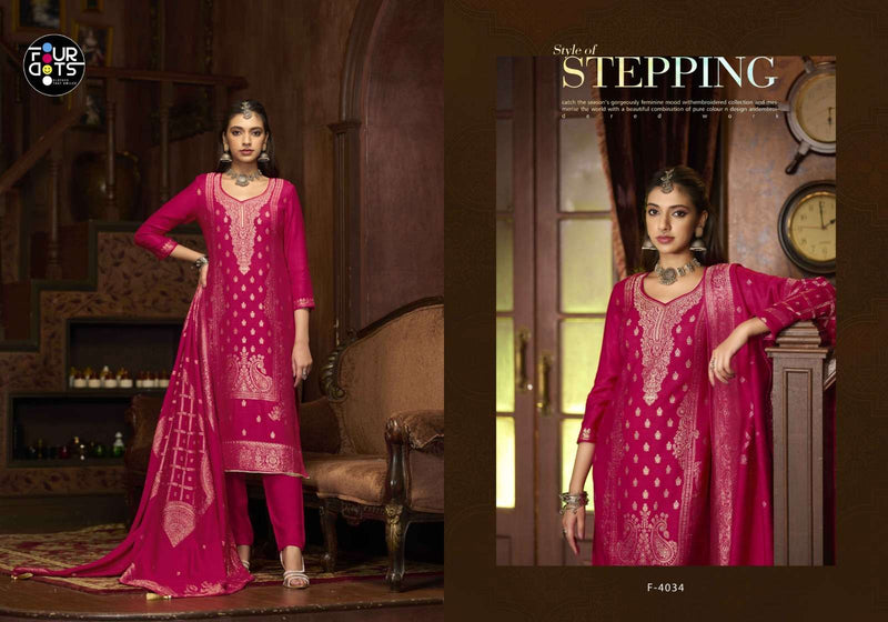 Fourdots Emmi Viscose Pashmina Jacquard Designer Work Suit