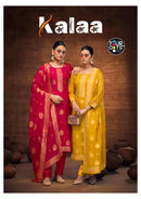 Fourdots Kalaa Premium Organza Silk Jacquard Handwork Salwar Kameez