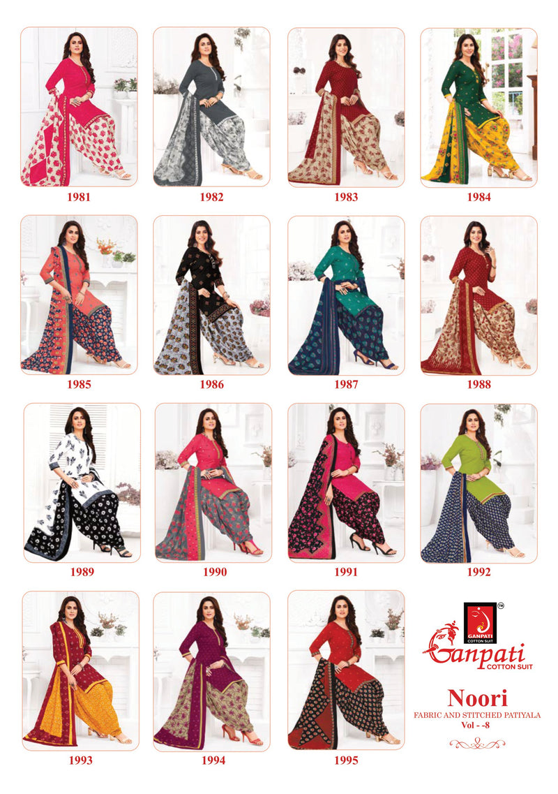 Ganpati Noori Patiyala Vol 8 Cotton Printed Designer Salwar Suit Collection